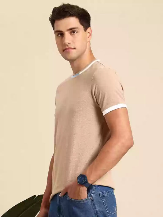 Round Neck Beige Tshirt