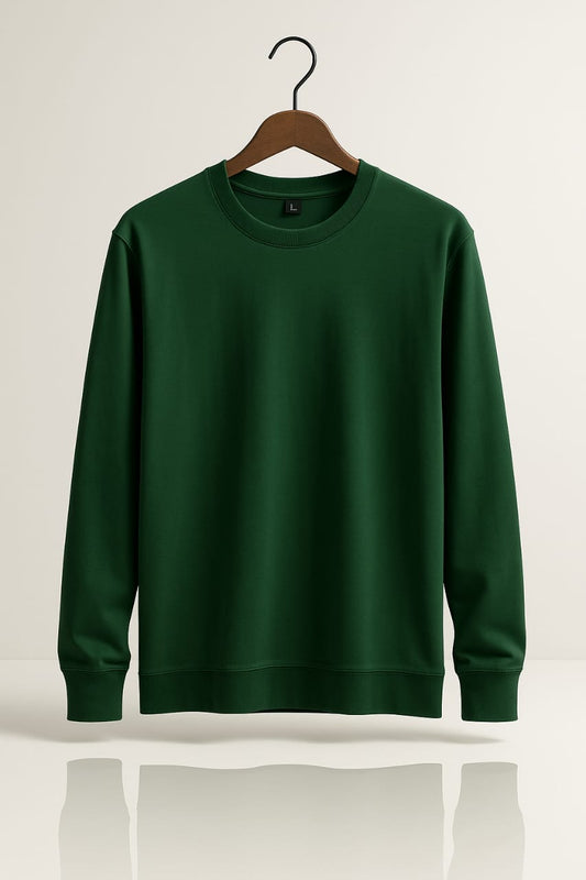 Cotton Full Sleeve Sweatshirt For Men (Green)